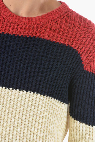 Color Block Crew-neck Sweater