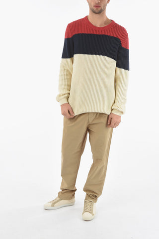 Color Block Crew-neck Sweater
