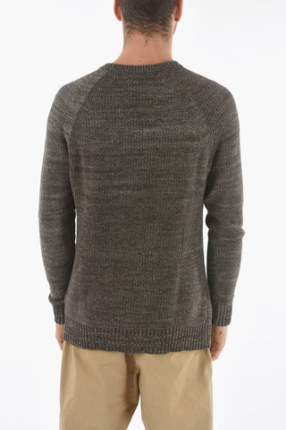 Cotton Crew-neck Sweater with Breast Pocket