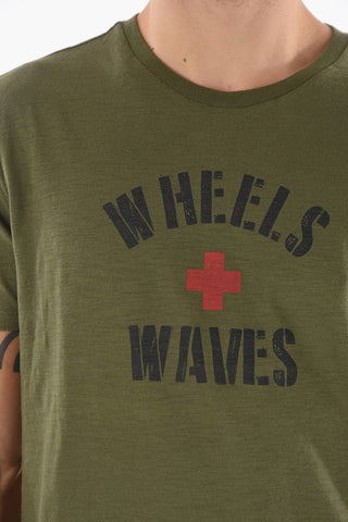PENN-RICH Cotton CROSS Crew-Neck T-shirt with Print on the Front