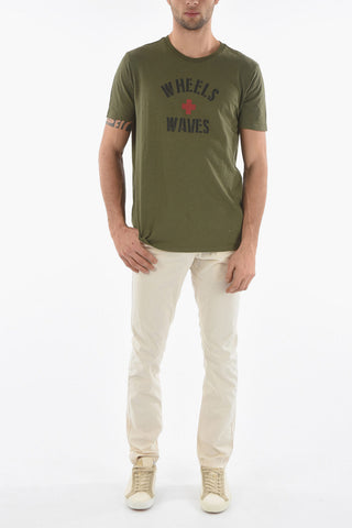 PENN-RICH Cotton CROSS Crew-Neck T-shirt with Print on the Front