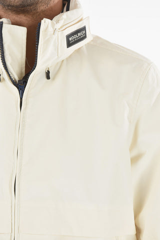 Removable Hooded Solid Color MALLARD Windbreaker With Maxi Pockets
