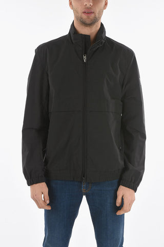 Removable Hooded Solid Color MALLARD Windbreaker With Maxi Pockets