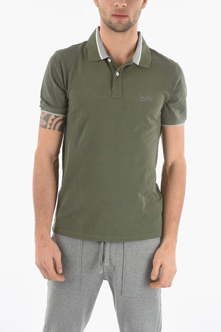 PENN-RICH Solid Color Piquè Cotton Polo Shirt
