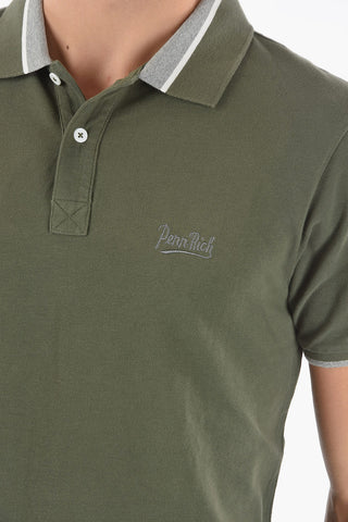 PENN-RICH Solid Color Piquè Cotton Polo Shirt