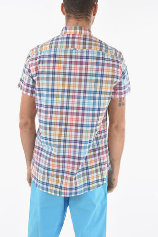Camicia a Quadri Plaid Button-Down con Taschino