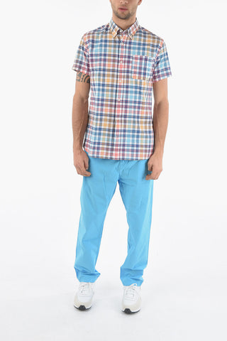Camicia a Quadri Plaid Button-Down con Taschino
