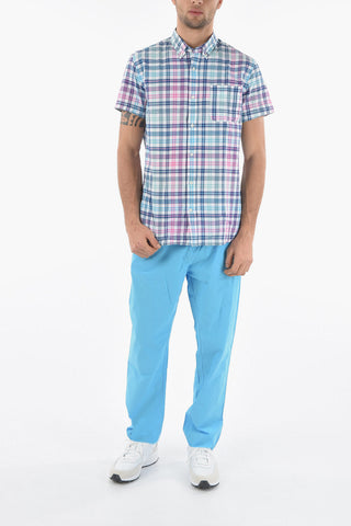 Camicia a Quadri Plaid Button-Down con Taschino