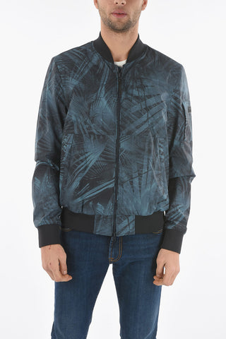 Bomber Leggero EAGLE Con Motivo Vegetale All-Over