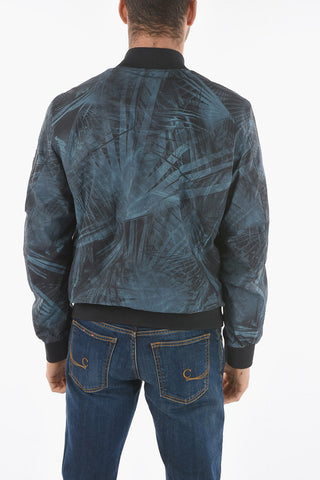 Bomber Leggero EAGLE Con Motivo Vegetale All-Over
