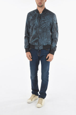Bomber Leggero EAGLE Con Motivo Vegetale All-Over