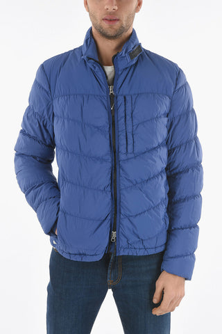 Solid Color SUNDANCE Down Jacket with Contrasting Zipped