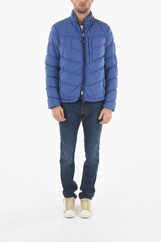Solid Color SUNDANCE Down Jacket with Contrasting Zipped