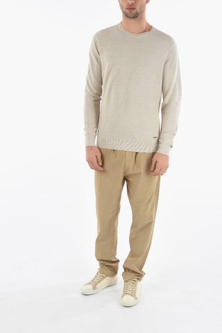 Lightweight Cotton and Linen Crew-Neck Sweater