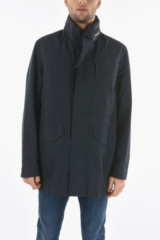 3 Pockets STAND UP COLLAR Padded Jacket with Extractable Hood