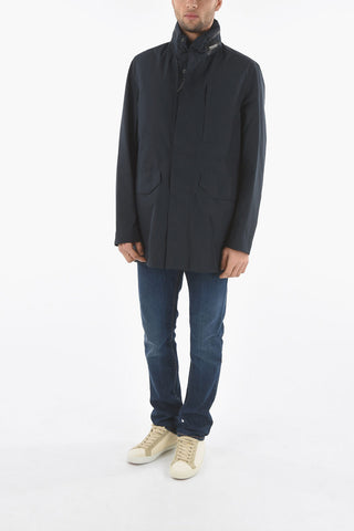3 Pockets STAND UP COLLAR Padded Jacket with Extractable Hood
