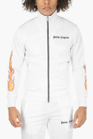 Glittered Print EXCL FLAMES TRACK Zipped Sweatshirt