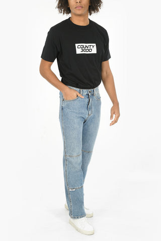 5 Pocket Light Wash Straight Fit Denims
