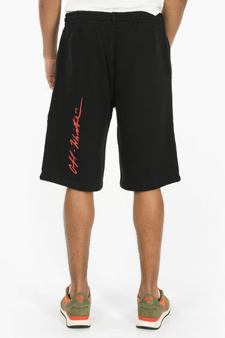 Printed KISS SLIM Brushed Cotton Shorts With Drawstring