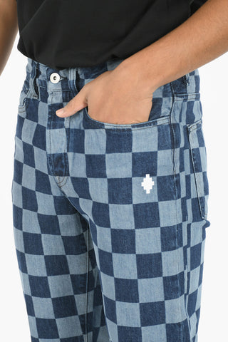Double Tone CHECKERBOARD Regular Fit jeans
