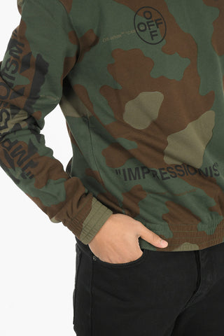 Felpa Girocollo In Cotone Garzato DIAG STENCIL Camouflage Con Fondo Elasticizzato