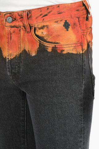 Printed BLEACH FLAMES Slim Fit Jeans