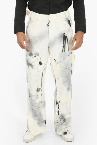 18 cm Jeans Distressed FUTURA ABSTRACT CARPENTER Con Stampa Effetto Spray