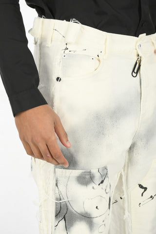 18 cm Jeans Distressed FUTURA ABSTRACT CARPENTER Con Stampa Effetto Spray