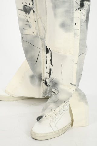 18 cm Jeans Distressed FUTURA ABSTRACT CARPENTER Con Stampa Effetto Spray