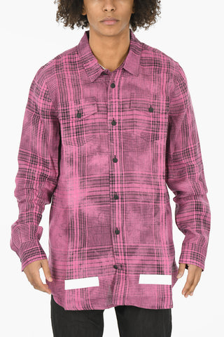 Checkered Linen MIRROR MIRROR Printed Shirt