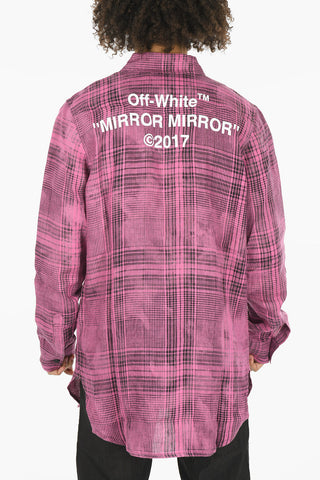 Checkered Linen MIRROR MIRROR Printed Shirt