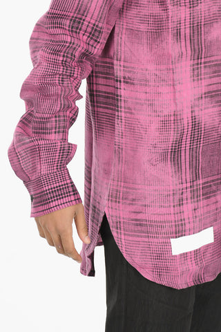 Checkered Linen MIRROR MIRROR Printed Shirt