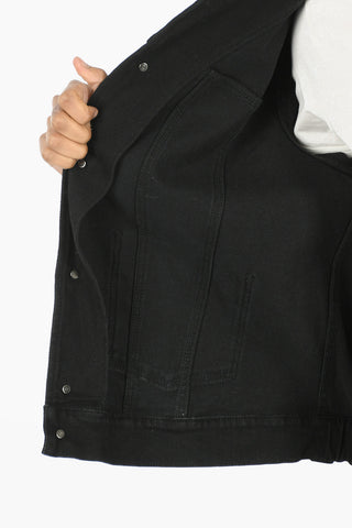 Striped Collar BOXLOGO Denim Jacket