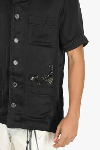 Short Sleeves SCORPION Shirt Embelished With Rhinestones