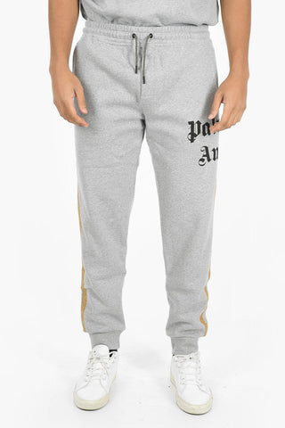 Printed Logo GOLD STRIPED Joggers With Contrasting Bands