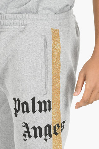 Printed Logo GOLD STRIPED Joggers With Contrasting Bands