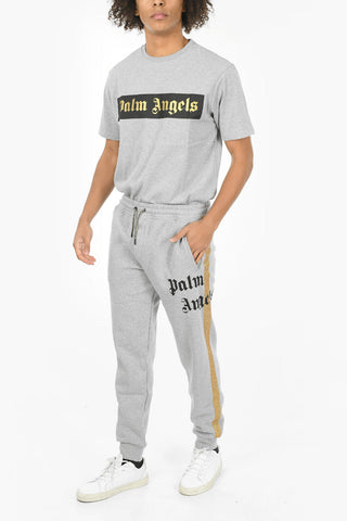 Printed Logo GOLD STRIPED Joggers With Contrasting Bands