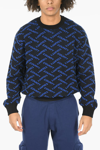 Crewneck ALL OVER COUNTY Embroidered Sweater