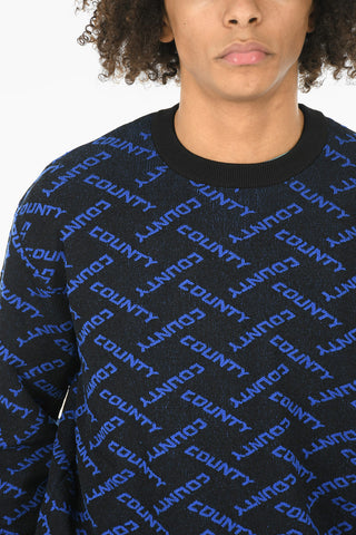 Crewneck ALL OVER COUNTY Embroidered Sweater