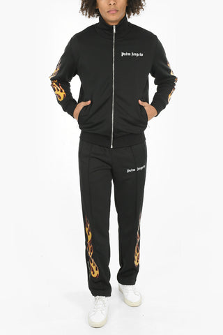 Glittered Print EXCL FLAMES TRACK Zipped Sweatshirt
