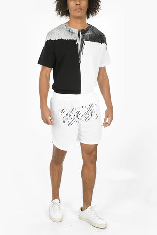 Printed AIRPORT TAPE MESH Shorts With Drawsrtings