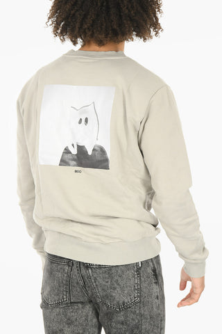 Crewneck Printed GHOST Brushed Cotton Sweatshirt