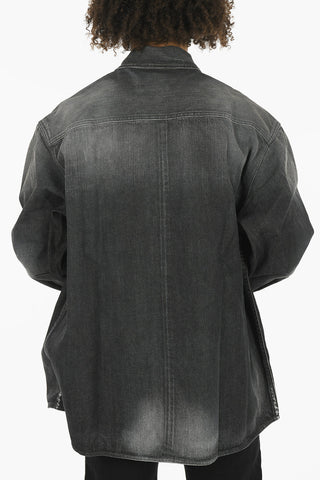 Overshirt Distressed In Denim