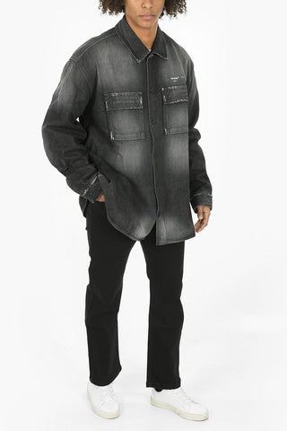 Overshirt Distressed In Denim