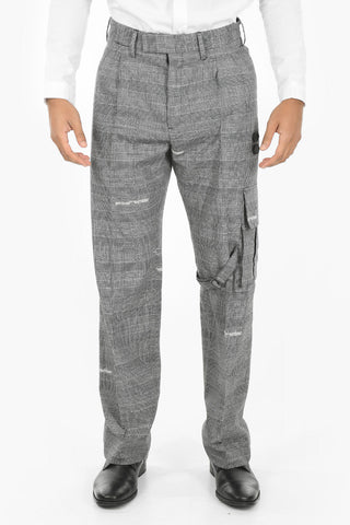 Wool Blend SLIM CARGO Checkered Pants