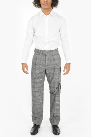 Wool Blend SLIM CARGO Checkered Pants