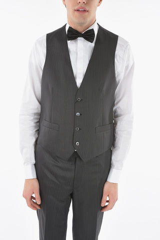 CC COLLECTION 3-Piece CERIM. REFINED Suit with Pinstriped Pants