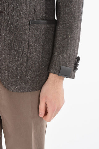 Giacca Elegante in Lana con Spacco Laterale e Tasche Cucite