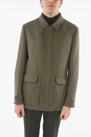 ID Removable Padding Virgin Wool Glen Check Coat
