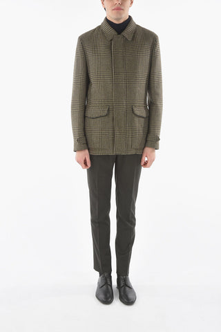 ID Removable Padding Virgin Wool Glen Check Coat
